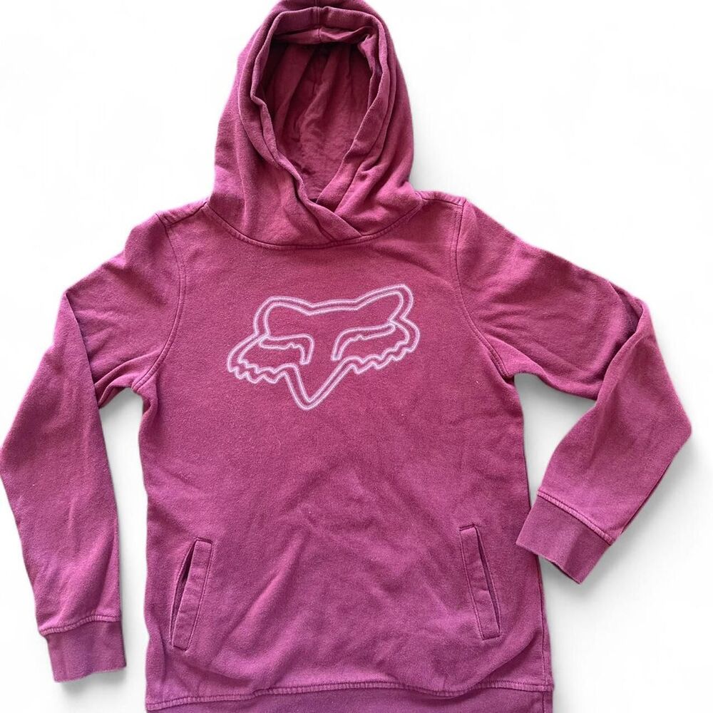 Fox-racing Men's Pink and Burgundy Hoodie